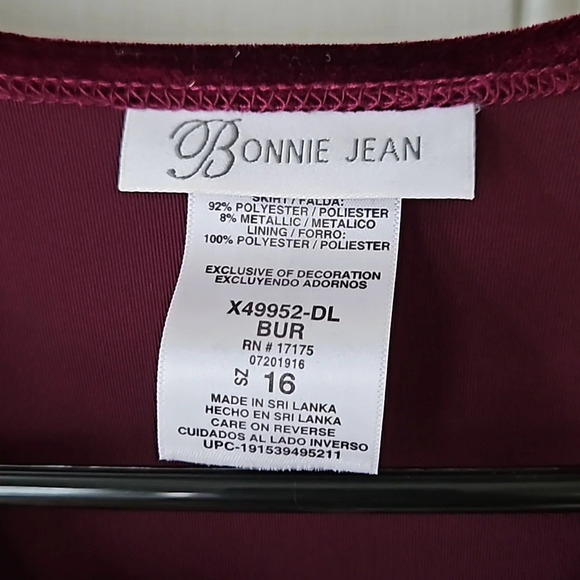 Bonnie Jean Girls 16 Holiday Dress Plum Purple Gold - Picture 4 of 9